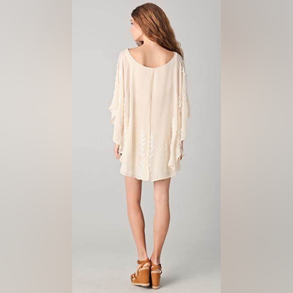 🥳HP🥳 NWT, Free People Nude Embellished Cape Dress - Picture 3 of 17
